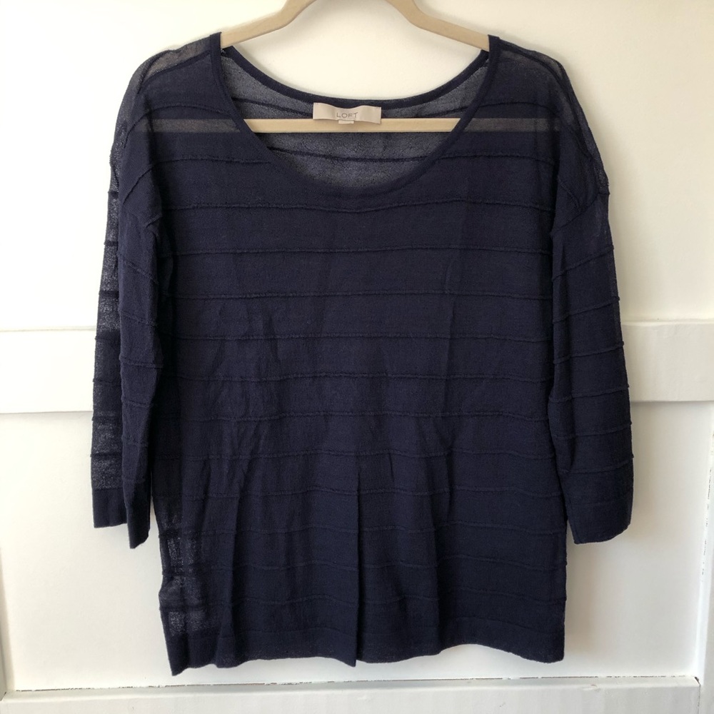 Sheer Navy Loft Top